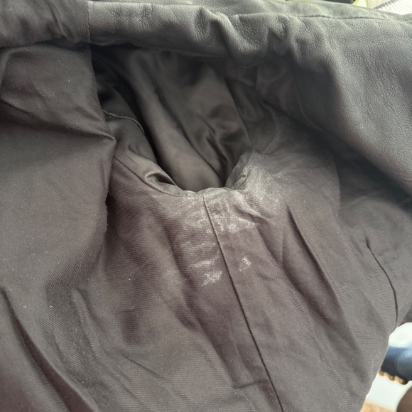 All Saints Black Leather Cropped Bomber High Neck Jacket US 6 - Picture 7 of 11